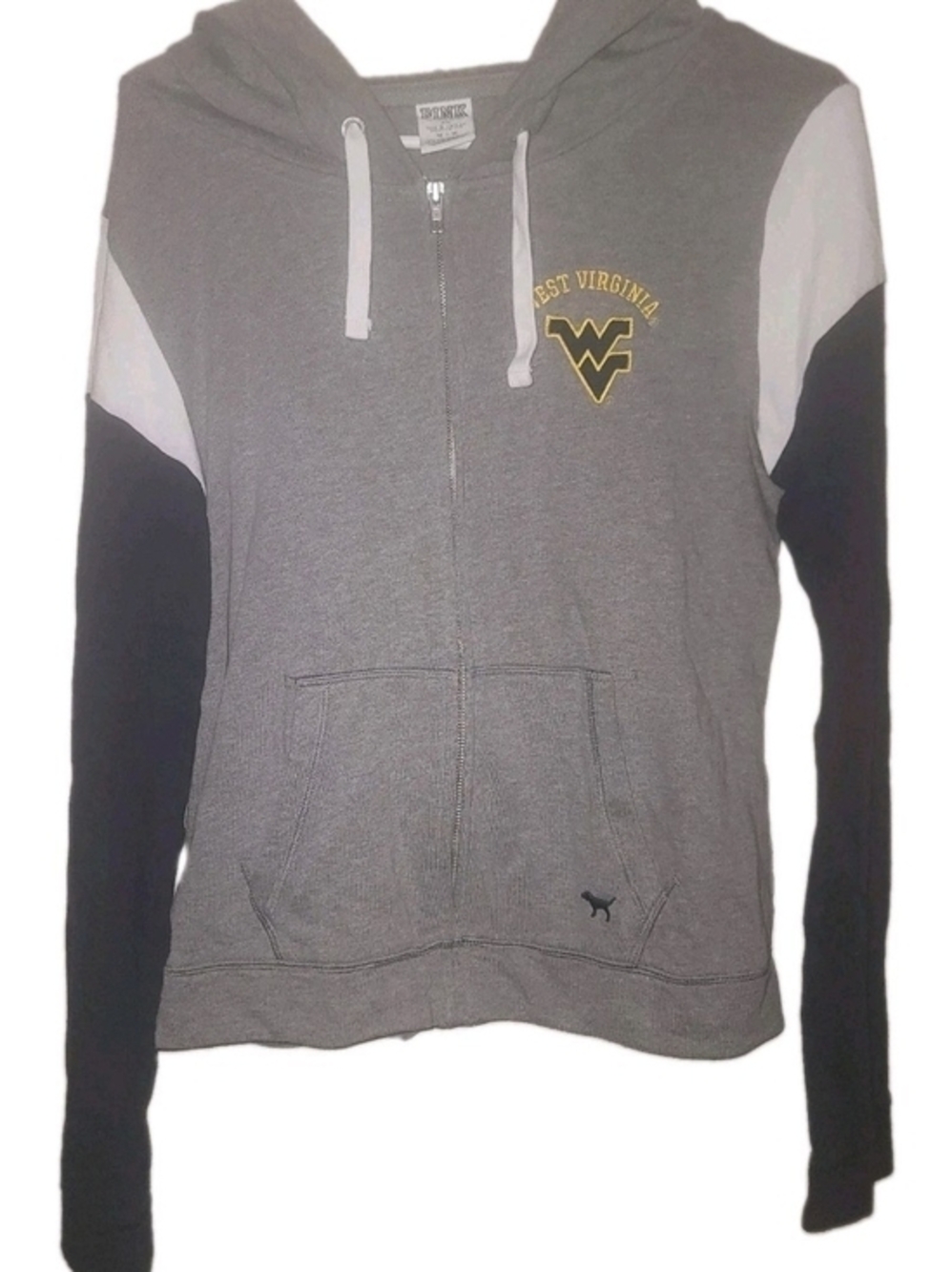 PINK Victoria's Secret West Virginia Zip Up Hoodie Sequins Y2K Style Womens Sz M